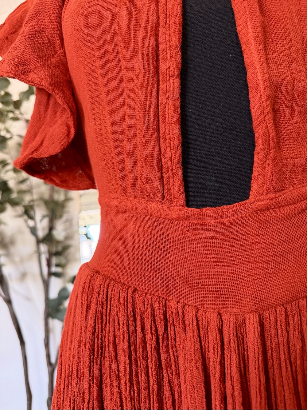 NEW Jen’s‎ Pirate Booty Monaco Gauze Maxi Dress Burnt Orange M/L - Picture 4 of 13